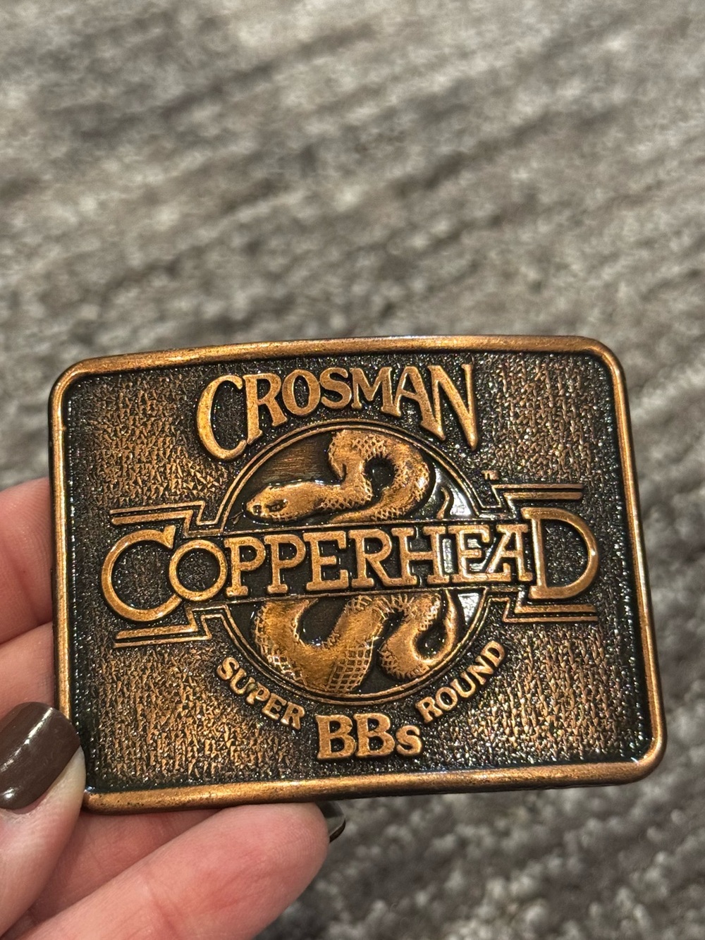 Vintage Crosman Copperhead Super Round BBs Belt Buckle